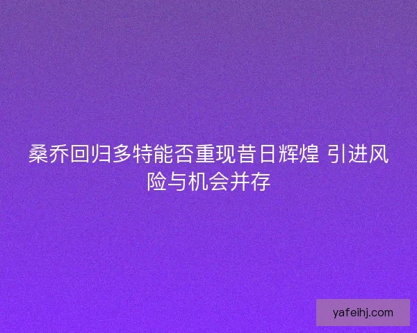 桑乔回归多特能否重现昔日辉煌 引进风险与机会并存